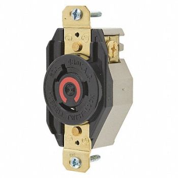 HUBBELL Locking Receptacle Industrial 20 Black, 5Z902