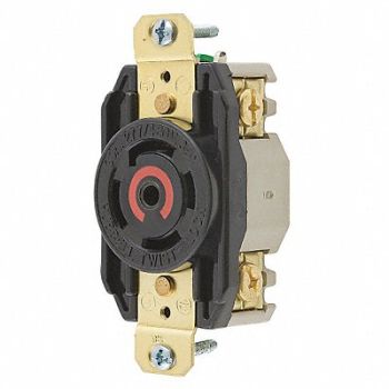 HUBBELL Locking Receptacle Industrial 30 Black, 5Z908