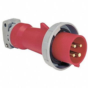 HUBBELL IEC Pin and Sleeve Plug 20 A Red 3Pl, 6C125
