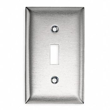 HUBBELL Tgl Switch Wll Plt Stnd Silver 1Gng Brsh, 5Z994
