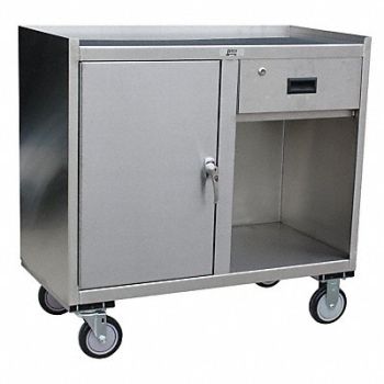 JAMCO Mobile Cabinet Workbench SS 37 W 21 D, 5ZGJ9