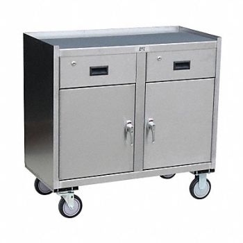 JAMCO Mobile Cabinet Workbench SS 37 W 21 D, 5ZGK3