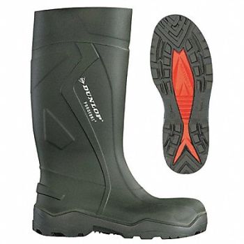 DUNLOP D9543 Rubber Boot Men s 16 Knee Green PR, 5ZKK9