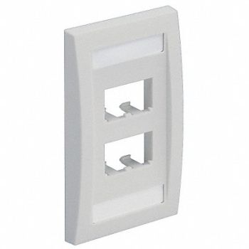 PANDUIT Wall Plate Single Gang 4 Ports White, 5ZVZ6