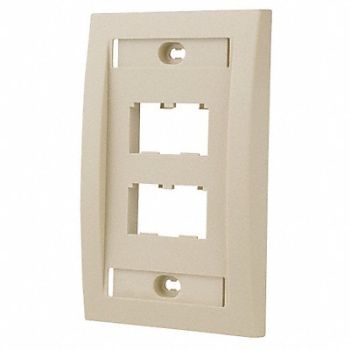 PANDUIT Wall Plate Single Gang 4 Ports Ivory, 5ZVZ5