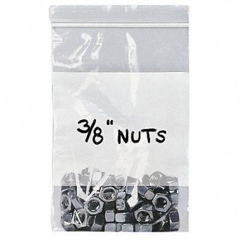 GRAINGER APPROVED Reclosable Poly Bag Standard PK100, 5ZW45
