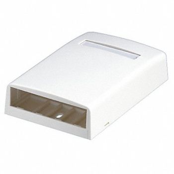 PANDUIT Surface Mount Box Mini Com 4 Port White, 5ZWA5