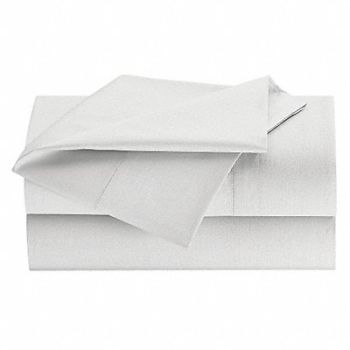 MARTEX Fitted Sheet King White Stripe PK6, 52JP24