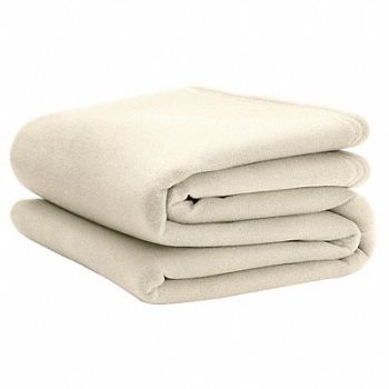 MARTEX D9497 Fleece Blanket King 108x90 in Ivory PK4, 5ZXY0
