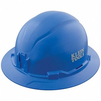 KLEIN TOOLS Hard Hat Non-vented Brim Blue, 807GX7
