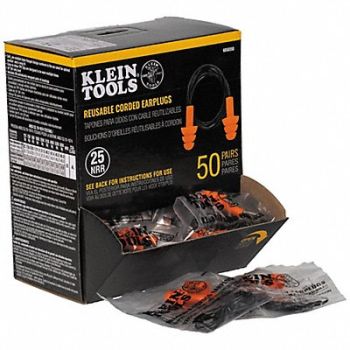 KLEIN TOOLS Corded Earplugs 50PR PK50, 807H03