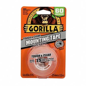 GORILLA Double Sided Tape 1 11/16 yd L 1 W, 45DV48