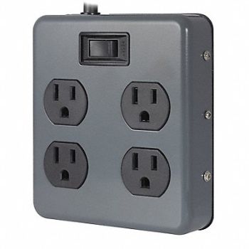 POWER FIRST Outlet Strip Gray 6 ft Cord Length, 60AG40