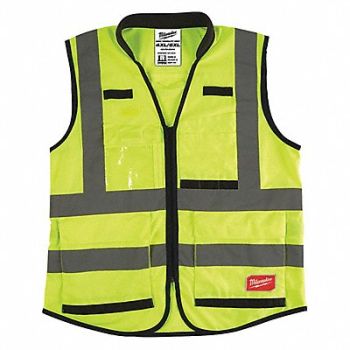 MILWAUKEE Safety Vest High Visibility Yellow, 60AH01