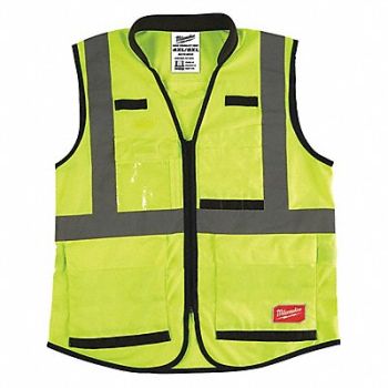 MILWAUKEE Safety Vest High Visibility Yellow, 60AH02
