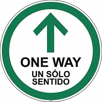 STRANCO INC Bilingual One Way Floor Sign 17 H 17 W, 60DA60
