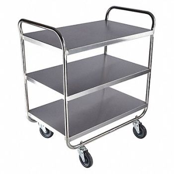 GRAINGER APPROVED Utility Cart Assembled SS Silver, 60EF11