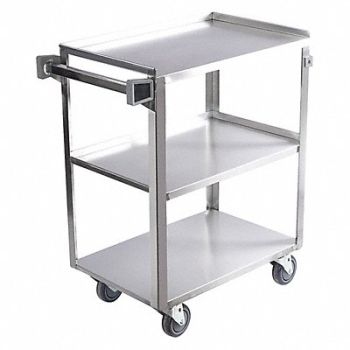 GRAINGER APPROVED Utility Cart Assembled SS Silver, 60EF14