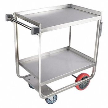 GRAINGER APPROVED Utility Cart Assembled SS Silver, 60EF16