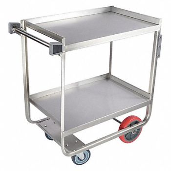 GRAINGER APPROVED Utility Cart Assembled SS Silver, 60EF17