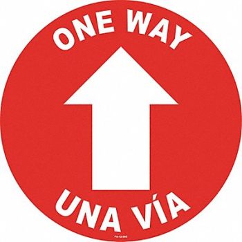 STRANCO INC One Way Sign 12 H 12 W PVC Circle, 60EG22