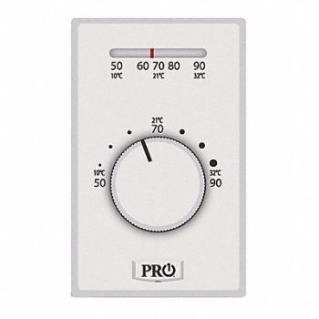 PRO1 IAQ Line Volt NP Analog Tstat 1H White SPST, 60FD43