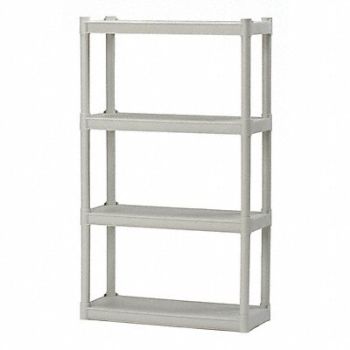 ABILITY ONE Plastic Shelving White Open Style HDPE, 60GV56