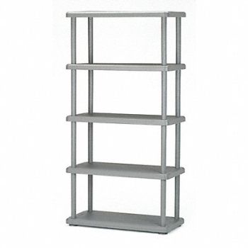 ABILITY ONE Plastic Shelving Gray Open Style HDPE, 60GV58