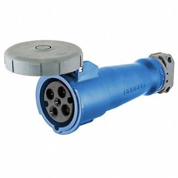 HUBBELL WT Pn Slv Connctr 100 A IEC Blue 3Pl, 6C554