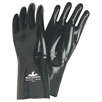 MCR SAFETY K2808 Chemical Resistant Glove 2XL Black PK12, 60HP91