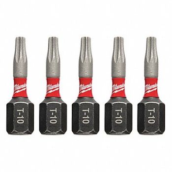 MILWAUKEE T10 Driver Bits, 60HU35
