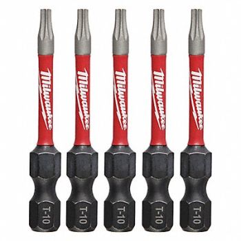 MILWAUKEE T10 Driver Bits, 60HU43