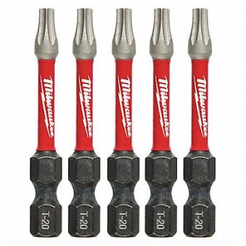 MILWAUKEE T20 Driver Bits, 60HU45