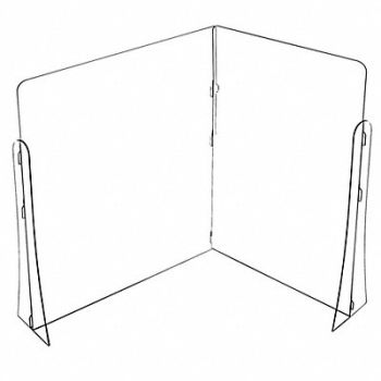 USA SEALING L-Shape Classroom Plastic Divider, 60JK97
