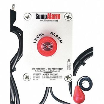 SUMP ALARM High Water Alarm LED 90dB Horn 100 ft., 60KR59