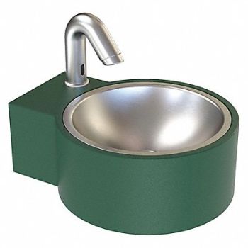 WASH-N-GO Wall-Mounted Outdoor Hand Sink Green, 60NJ65