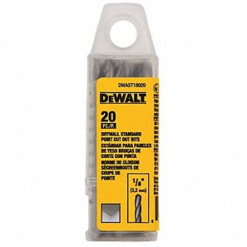 DEWALT Cut Out Bit 1/8 Drywall Standard PK20, 60NP29