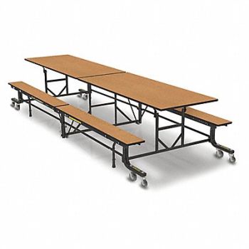 PALMER HAMILTON Folding Bench Table Rectangle Golden Oak, 60PP06
