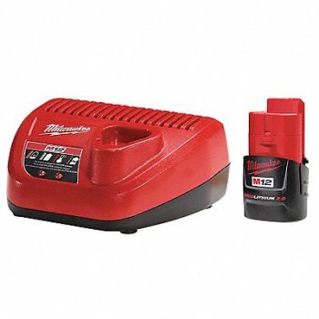 MILWAUKEE Battery and Charger Kit 2Ah 12VDC, 60RE93