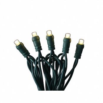 GRAINGER APPROVED StringLights 23.7ft Button 70LEDs WrmWht, 60RG15