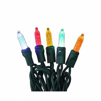 GRAINGER APPROVED StringLights 23.7ft Bllt 70LEDs Multi, 60RG18