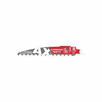 MILWAUKEE Reciprocating Saw Blade Carbide Rigid, 60RG48