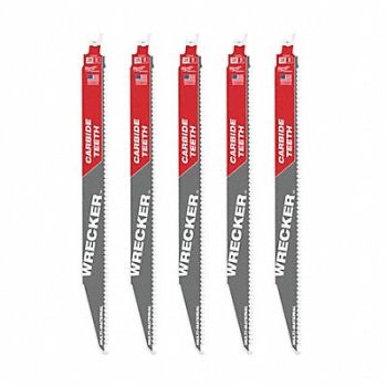 MILWAUKEE Reciprocating SawBlade Carbide Rigid PK5, 60RG59