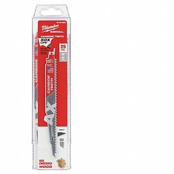 MILWAUKEE Reciprocating Saw Blade Carbide Rigid, 60RG66