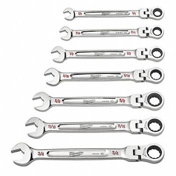 MILWAUKEE Combination Wrench Set, 60RJ82