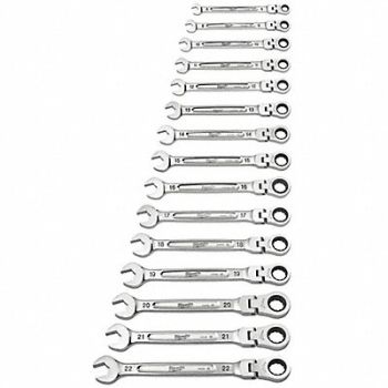 MILWAUKEE Combination Wrench Set, 60RJ85