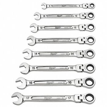 MILWAUKEE Combination Wrench Set, 60RJ86