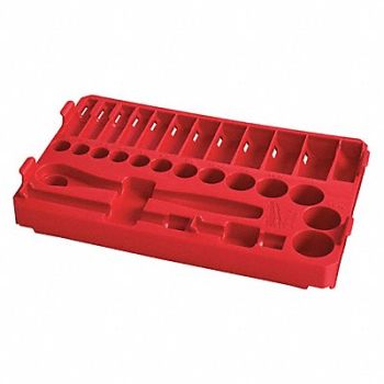 MILWAUKEE Ratchet and Socket Tray Red Plastic, 60RJ96