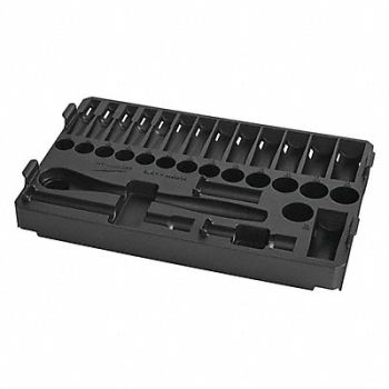 MILWAUKEE Ratchet and Socket Tray Black Plastic, 60RJ97