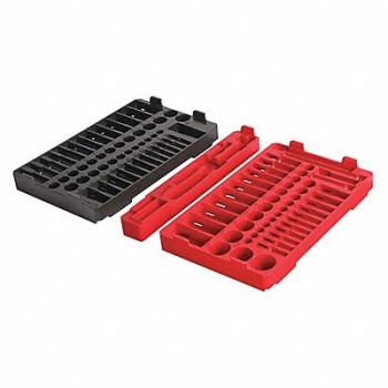 MILWAUKEE Ratchet and Socket Tray Blck/Red Plastic, 60RJ98